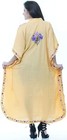 One Size Kashmiri Bohemian Caftan Long Light Orange Cotton Blend Kaftan L-51 