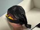 Black Faux Leather Eagle Flag Graphic Cap