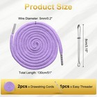 2pcs Drawstring Cords 51  Replacement Drawstring With Threader  Light Purple