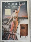 Rare Antique Original Vtg 1918 1920 Columbia Grafonola Advertising Art Print Ad