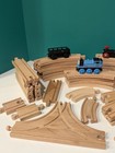 Lot Of Brio Thomas Train Compatible Wooden Railway Tracks And Trains 40pcs Used