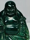 Chinese Antique Green Bakelite Butterscotch Amber Style Carved Buddha Pendant