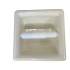 Recessed Beige Bone Ceramic Tile Tp Holder Toilet Paper Niche Mid Century Modern