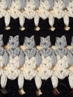 Cat Pattern Crochet Afghan   Black Gray White Handmade Throw   48 X 60 Inches