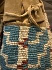 Authentic Geometric Beaded Native American Moccasins  Size 10 1 2  Circa 1890 