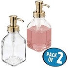 Mdesign Square Glass Refillable Liquid Soap Dispenser Pump Bottle For Bathroom