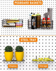 30pcs Peg Board Organizer Accessories Kit  Pegboard Hooks Assortment With Bins 