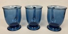 Set Of 3 Vintage Cobalt Blue Anchor Hocking Usa Coffee Cafe 5  Mugs Cup Glass