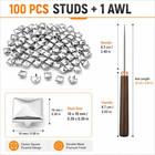 100pcs 10mm Square Pyramid Studs For Clothing  Silver Metal 4-prong Punk Rivets