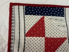 Vintage antique Patchwork Quilt Table Topper  Four Patch  Triangles  Red  Navy