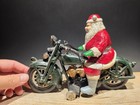 8 1 2  Antique Vintage Style Cast Iron Santa On Patrol Motorcycle