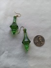 Hand Crafted Green Acrylic Pendant And Matching Dangling Earrings