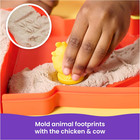 Kinetic Sand Sandy Farm Set W  12oz Play Sand 6 Tools   Molds Barn Storage Case