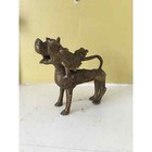 Chinese Foo Dog Brass Statue Mythical Lion Cast Brass Ornate Temple Dog Statue 
