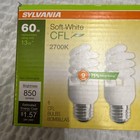 Sylvania Cfl Twist Light Bulb  60w Equivalent  Efficient 13w  850 Lumens 6 Pack