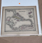 Original Authentic Map Of The West Indies  1855 Size 18 5  X 15 75  Unfolded