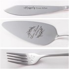 Wedding Cake Knife And Server Set Silver Stainless Steel 4pc Mr And Mrs Forks