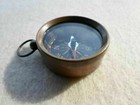 Antique Finish Brass Pocket Compass - Necklace Pendant Charm - Old Vintage Style