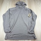Nrs Men s Silkweight Hoodie Sharkskin Grey Striped 100  Recycled Upf 50  M New