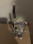 Handmade Needle Felted Grey Mini Cat  Figurine Realistic Wool Art Nwot