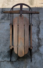 Vintage Wooden Snow Sled With Metal Runners About 40  Long