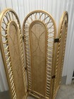 Vintage Boho Chic Bamboo Rattan 3-panel Room Divider Screen Mcm Retro