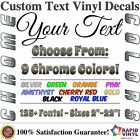 Chrome Custom Vinyl Lettering Text Decal Car Truck Boat Rv Trailer Garage Home