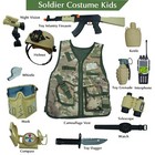 Redcrab Kids Army Toys Soldier Combat Costume Set With Helmet  Toy Guns For B   