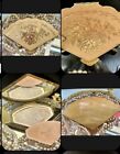 Vtg Henriette Fan Powder Compact 1940s Fitted Signed Puff Wadsworth Makeup Case