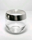 1950s Mcm Dorthy Thorpe 4 Silver Band Roly Poly Cocktail Glasses 3 1 4    10oz