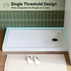 48  Threshold Shower Base Acrylic Shower Pan  With Stainless Steel Drain