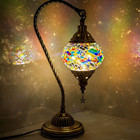 Handmade Diy Turkish Mosaic Glass Table Lamp - Swan Lamp  Creative Colorful Glas