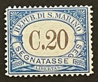 Travelstamps  San Marino Stamps Scott  j22  C 20 Mint Original Gum Hinged Moglh