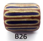Awesome Old 6 Layer Antique Venetian Chevron African Trade Bead  B26  Bg 84