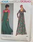 1970s Vogue Geoffrey Beene Evening Dress Caftan Sewing Pattern   Sew-in Label