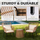 3 Piece Outdoor Wicker Furniture Bistro Set Rattan Patio Chairs For Balcony