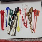 Lot Of 75 Vtg  Stir   Swizzle Sticks  Bar  Drink  Cocktail  Straight And Novelty