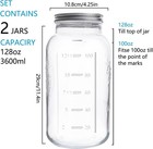 128 Oz Mason Jars Extra Wide Mouth 2 Pack 1 Gallon Glass Large Jars