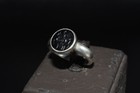 Rare Ancient Roman Silver Ring With King Agate Stone Intaglio Seal Bezel Animal