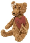 New Primitive Teddy Bear 16  Olivia Heart Brown Sherpa Vintage Look Aged 11 5 h