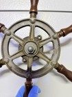 Antique Nautical Maritime Salvage Wood   Metal Boat Steering Wheel Helm Vintage