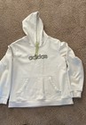 Adidas Essentials Hoodie Sweatshirt Large W lime Green Logo