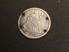 1875 - Seated Liberty Dime - Engraved 1880   s - Letter M - Love Token -  c2