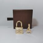 Authentic Louis Vuitton Cadena Padlock   Key Gold Tone Brass Number Random