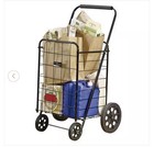 Jumbo Shopping Cart W  Double Basket And Swivel Wheels With Matching Black Liner