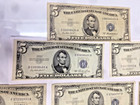 Eight  8  1953 Series  5 Silver Certificates Blue Seal Circulated