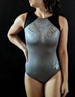 Gk Laurie Hernandez Gymnastics Leotard Silver Black Sequins Size Axs