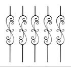 Iron Balusters 1 2  Square Hollow S-scroll Staircase Spindles Black Pack Of 5