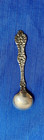 Alvin Old Orange Blossom Sterling Silver Master Salt Spoon Gold Wash Art Nouveau
