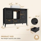 48    Bathroom Vanity W  Single Sink Ceramic Freestanding Cabinet 7 Drawers   Door